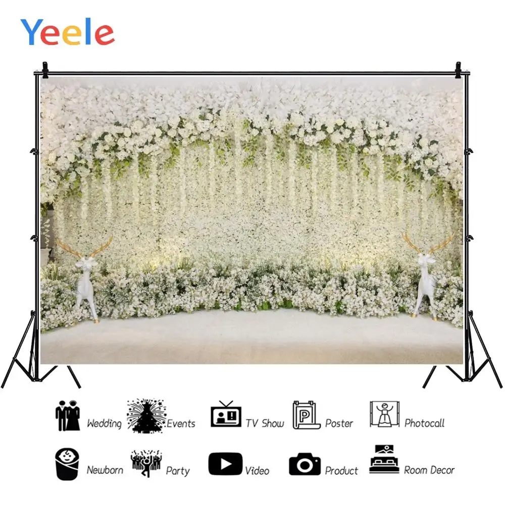 Фоны для фотосъемки Yeele свадебная церемония цветок стена Elks домашняя красота