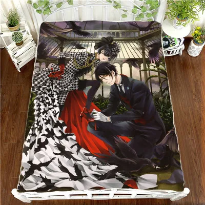 Синий Аниме Манга Kuroshitsuji Черный дворецкий Ciel простыня 150*200 см простыня - Цвет: Синий