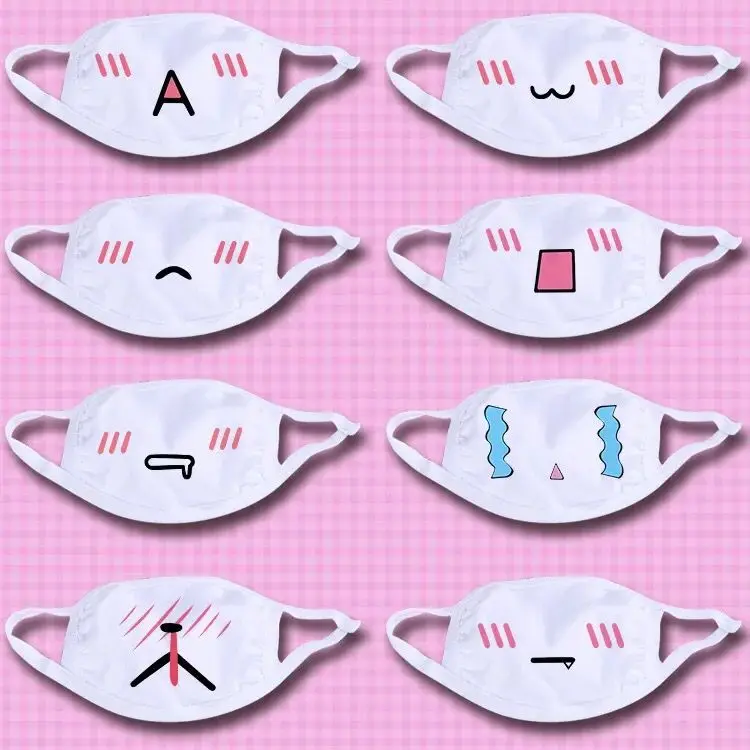 Мода черный Анти-пыль хлопок милый медведь Masks2 аниме мультфильм Kpop Счастливый медведь Женщины Мужчины муфельные маски со ртом для лица