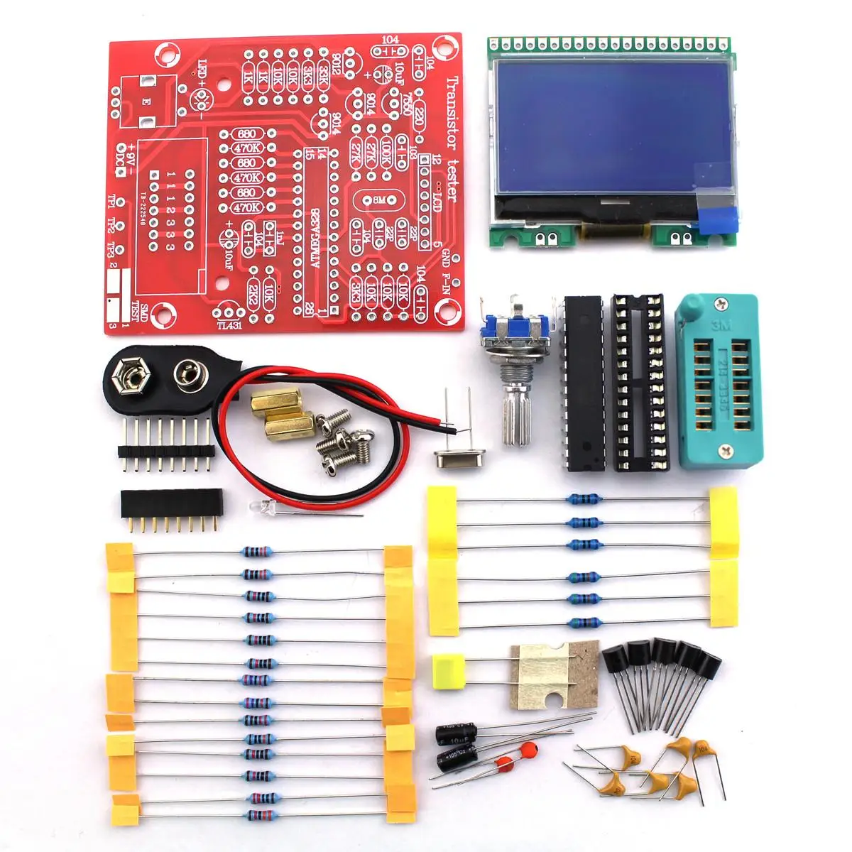 Набор тестеров для транзисторов Hiland DIY M12864 заводская цена ESR PWM 75x63 мм 2017|kit kits|kit diykit