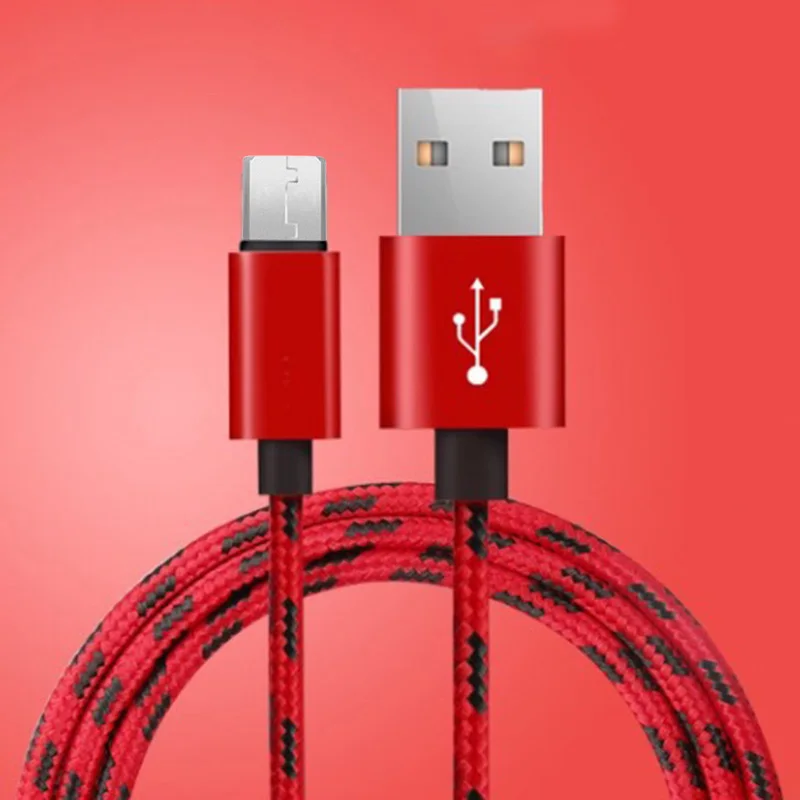 25 м 1 м 2 м 3 м данных Micro USB зарядное устройство кабель для samsung galaxy S7 S6 huawei Xiaomi Redmi 4X происхождения длинный провод Android телефон - Цвет: Красный