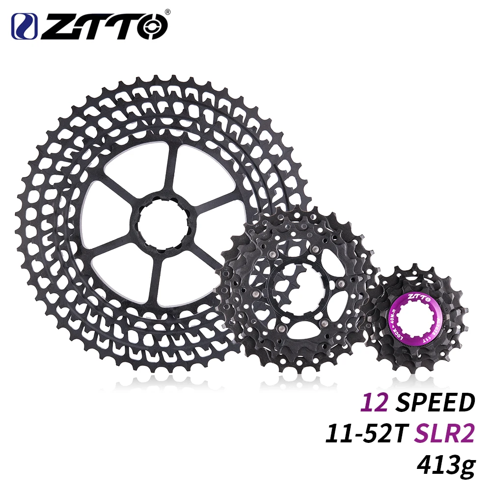 Кассета ZTTO MTB 12 Скоростей 11 52T SLR2 черная широкое соотношение Ультралегкая CNC В