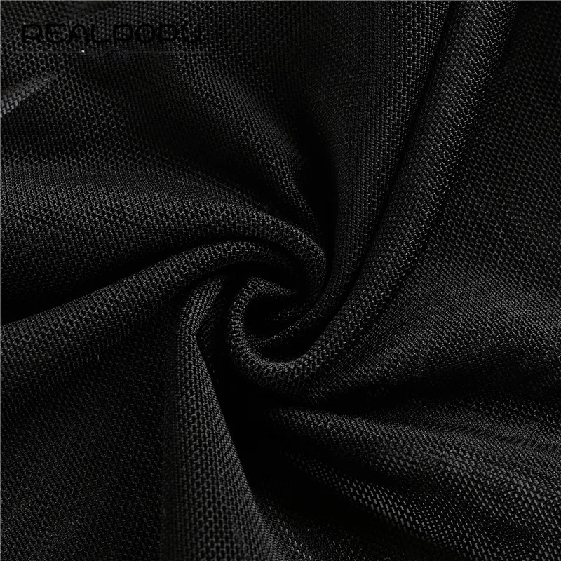 Realpopu Сексуальная сетчатая укороченная однотонная Кружевная футболка с круглым вырезом модная прозрачная короткая футболка с длинными рукавами для женщин стандартные обтягивающие футболки