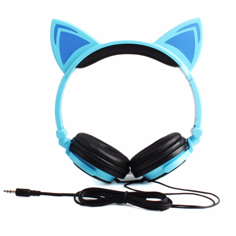 Детские Bluetooth стерео наушники с кошачьими ушками мигающие светящиеся милые