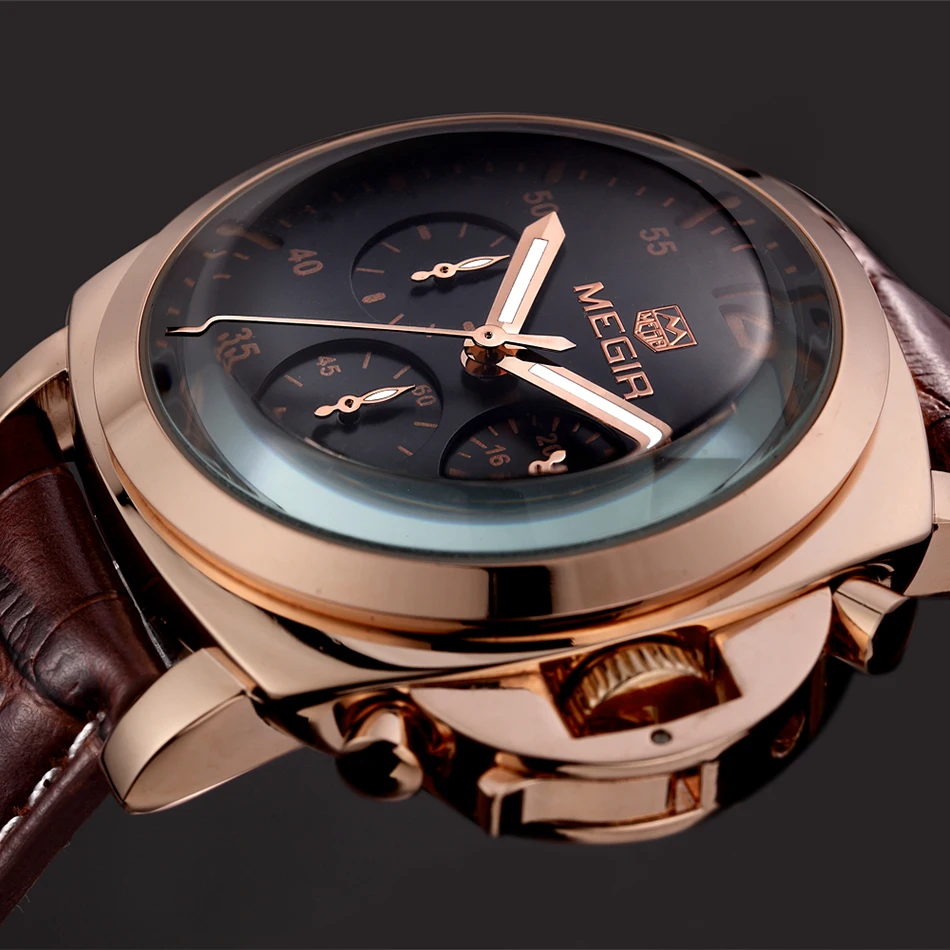 Кварцевые часы мужские MEGIR лучший бренд класса люкс знаменитые наручные Мужские