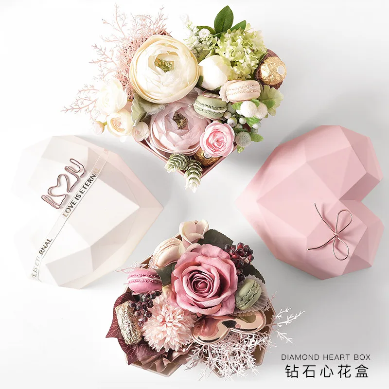 

Diamond Heart Shape Gift Box, Valentine's Day, Wedding DIY Packaging, New Birthday Gift