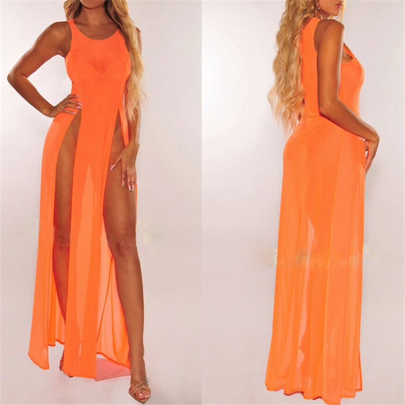 Сексуальное женское платье бохо Длинные вечерние пляжные платья накидка бикини