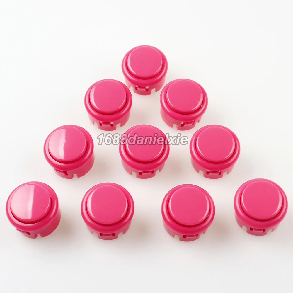 

New 10x Push Type OEM 30mm Push Button Replace For Sanwa OBSF-30 Buttons Arcade Machine PC Joystick Games Jamma Mame Pink Colors