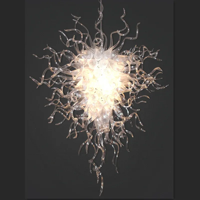 

Modern Transparent Blow Glass Chandelier Lightings Clear Color Foyer Decor