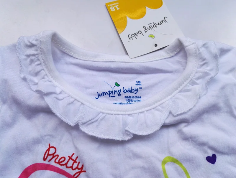 Jumpingbaby 2021 Детская футболка одежда для девочек летние топы футболки маленьких