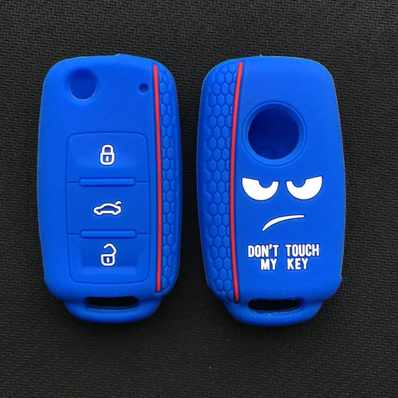 Силиконовый чехол Dont Touch My Key для ключей с сигнализацией для VW Caddy Polo Tiguan Bora, автомобильные аксессуары, дистанционный колпачок