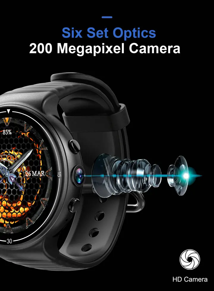 Смарт-часы 1,3" 400*400 AMOLED дисплей экран 4G gps wifi Bluetooth smartwatch мониторинг сердечного ритма для телефонов Android IOS