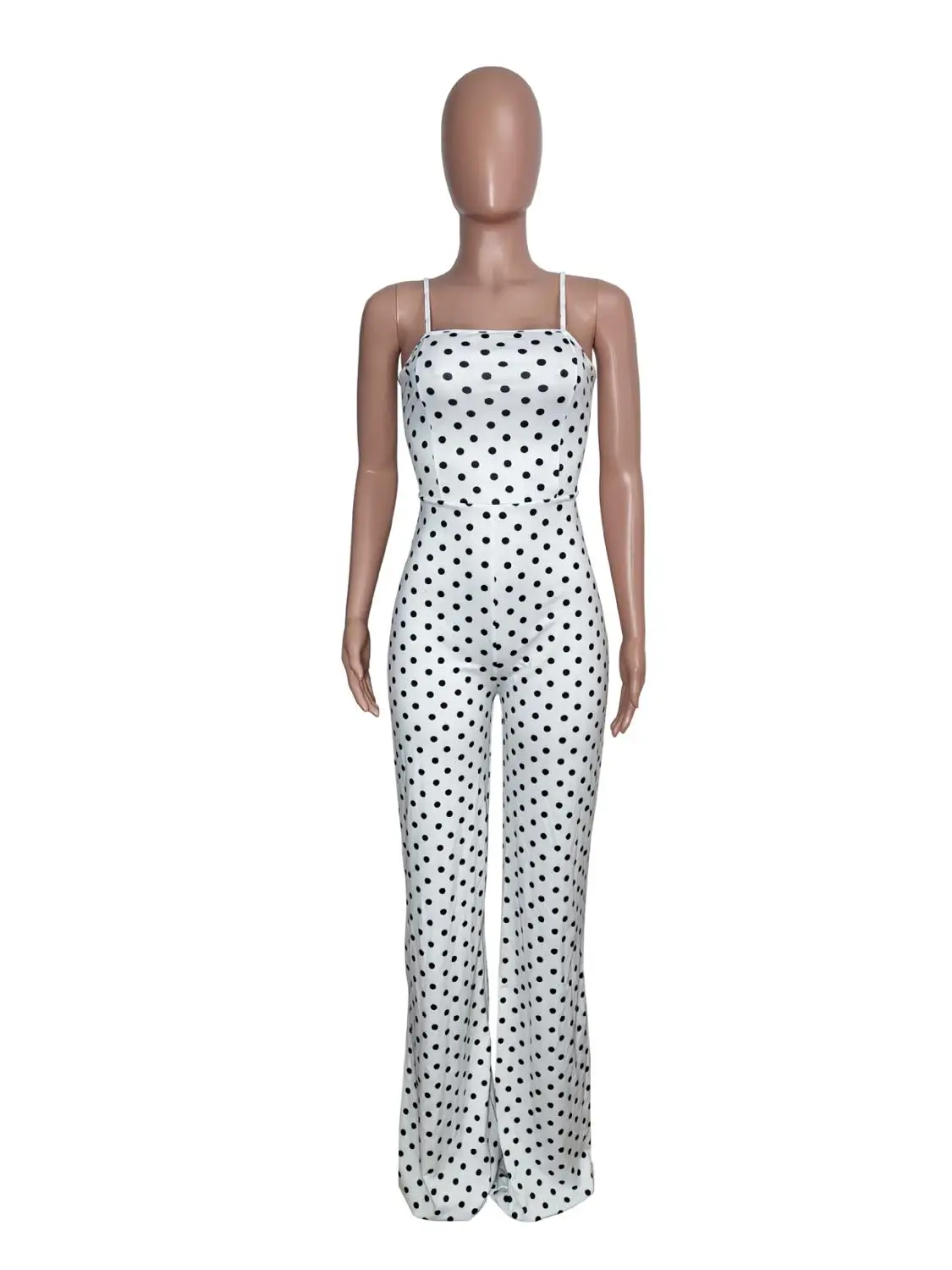 Комбинезон женский с открытой спиной пикантный свободный Ромпер в горошек без