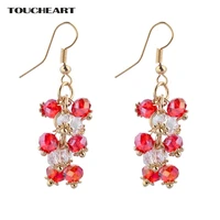 toucheart austrian crystal drop earrings for women girls gold color luxury wedding earings fashion jewelry wholesale ser140171