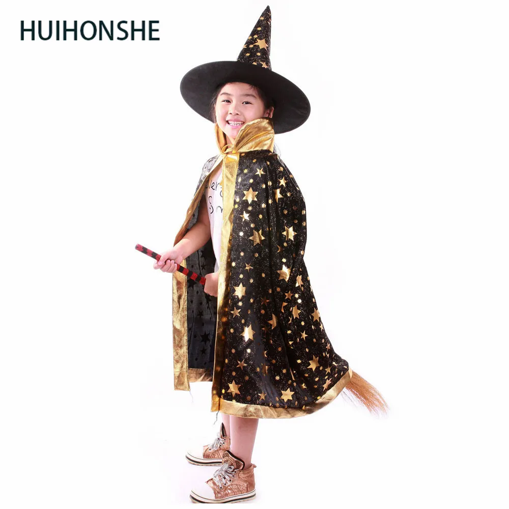 HUIHONSHE/Детские костюмы на Хэллоуин для мальчиков и девочек мантия ведьмы