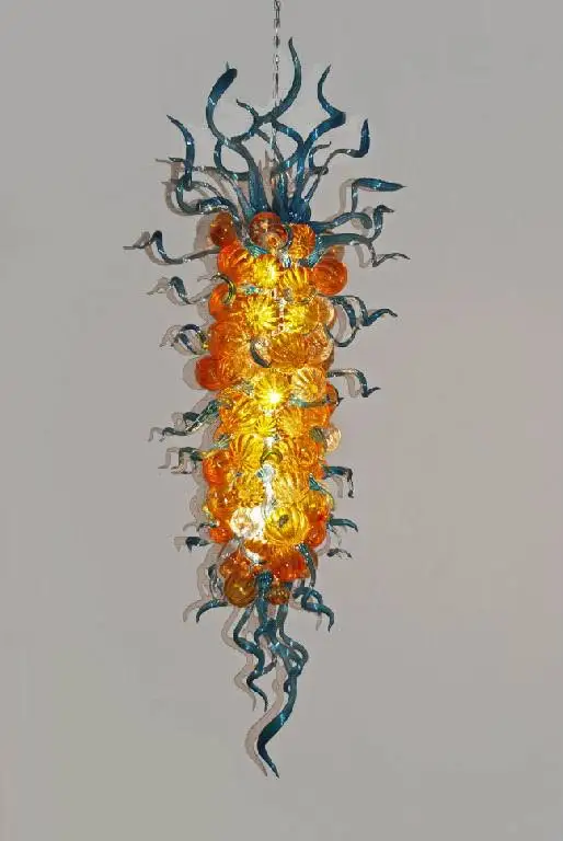 

Free Shipping High Ceiling Modern Blown Glass Rectangular Chandeliers