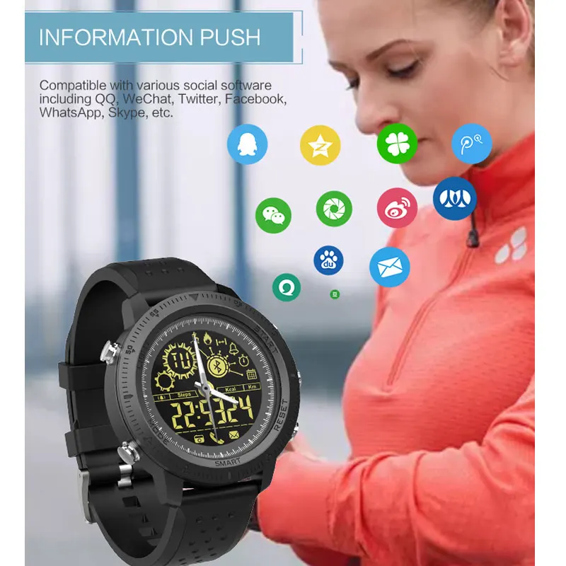 Унисекс Смарт часы Bluetooth калории Спорт на открытом воздухе мужские напоминание о