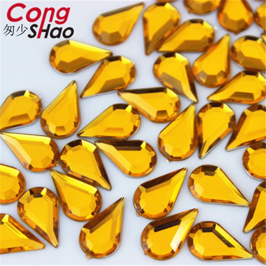 Cong Shao 300 шт. 8*13 мм цветные акриловые стразы с плоской задней стороны камни и