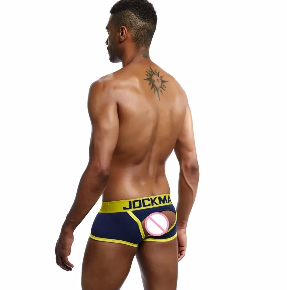 JOCKMAIL, фирменное Мужское нижнее белье с открытой спиной, бандаж, сексуальные трусики без нижней части, мужские боксеры, шорты, хлопок, открытая спина, Гей Нижнее белье