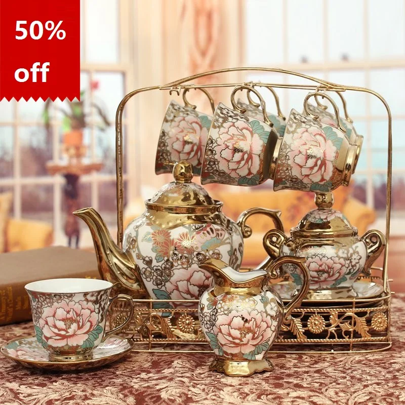 Керамические кофейные горшки чашки из костяного фарфора модный чайный набор для