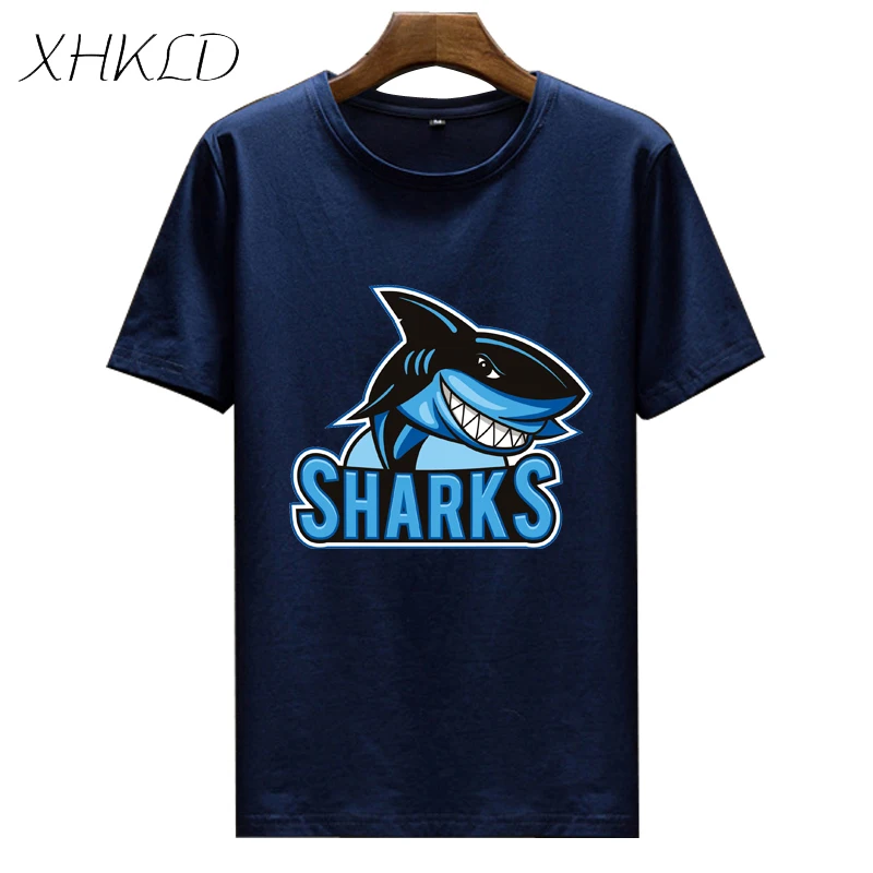 Летняя дышащая мужская футболка с забавным принтом акулы МОРСКОЙ зверь рэп хип