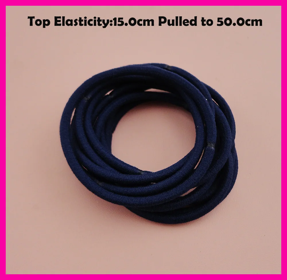 50 шт 3 мм верхние эластичные темно синие бесшовные конский хвост держатели