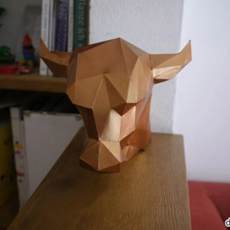 DIY украшение для дома Милая настенная уличная бумажная модель головоломка игрушка быка, коровы игрушка животное для ресторанов Водонепроницаемая Складная модель