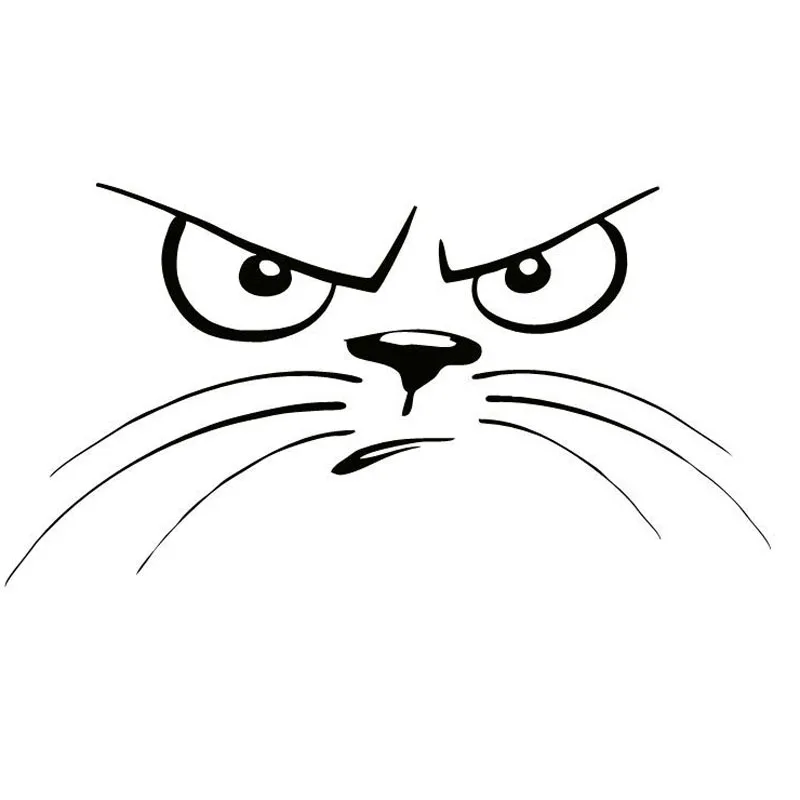 Смешные виниловые наклейки в виде кошачьей мордочки Классические Стильные для