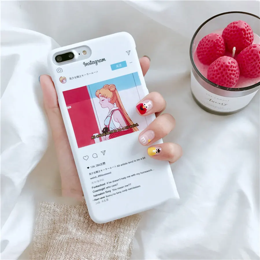 Zmdldzsw slogon Instagram мультфильма модный образ принт Жесткий Тонкий чехол для iPhone 6S плюс