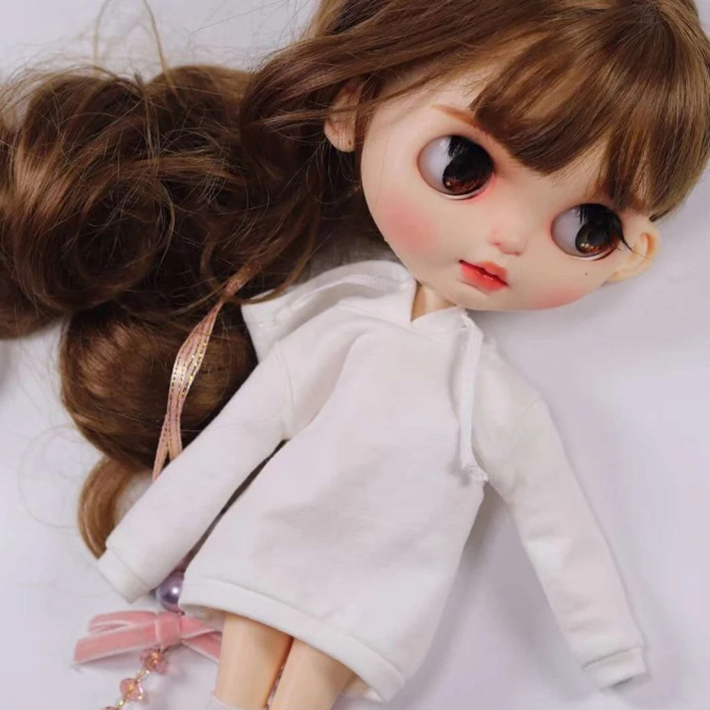 Модная Кукла одежда толстовки Верхняя одежда для 1/6 Azone Ob24 кукла-солдат Accs белый