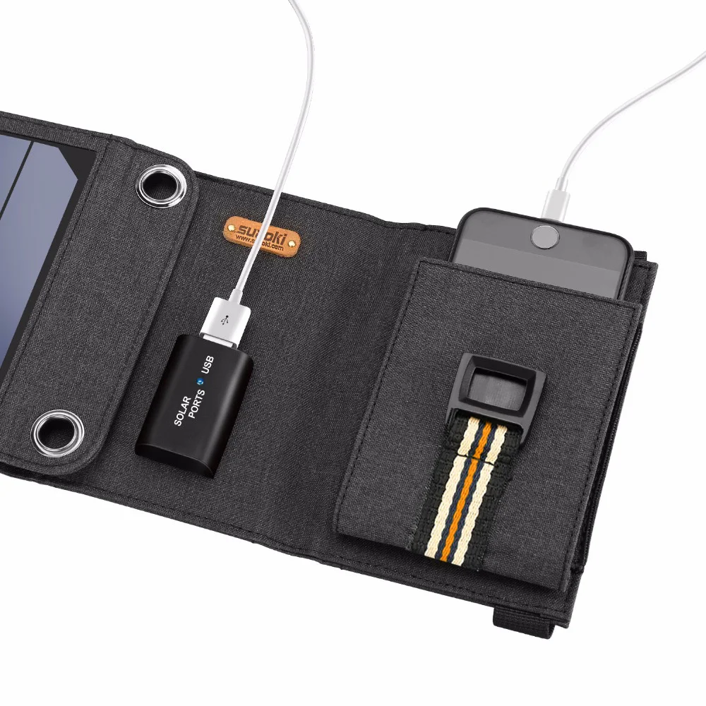 Suaoki 7 Вт солнечная панель 5 в USB выход портативный складной внешний аккумулятор Солнечное зарядное устройство для смартфона