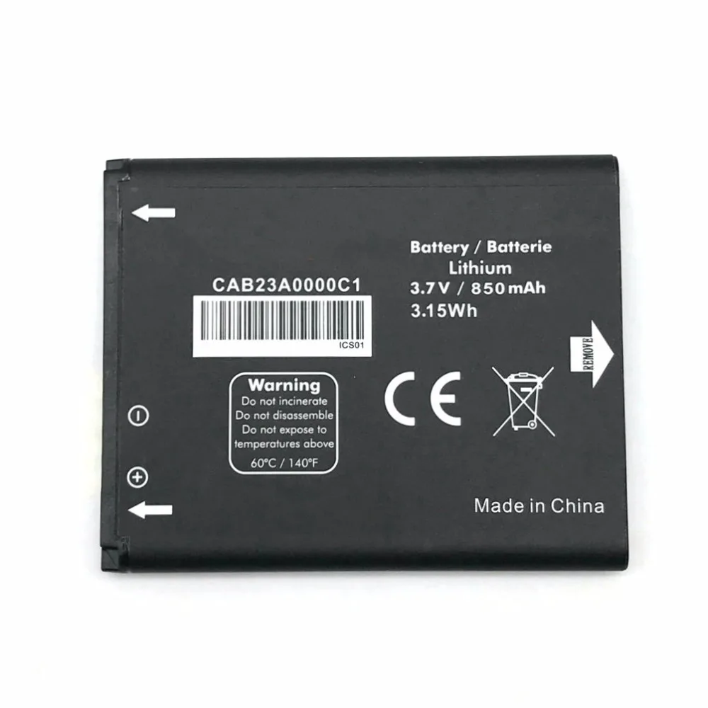 Новый аккумулятор CAB23A0000C1 3 7 V 850mAh для TCL / ALCATEL One Touch 768 OT888A OT880A CAB3120000C1|battery for|battery for