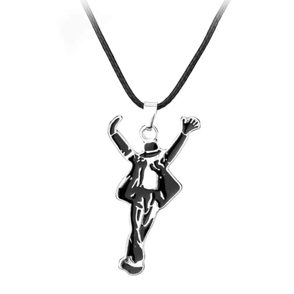 Поп Звезда Певица танцор ожерелье с подвеской из эмали кожаный шнур украшение