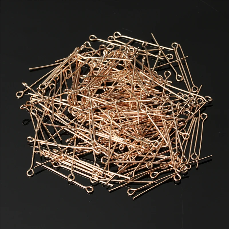Штифты под розовое золото 200 шт./лот 50 мм плоские металлические штифты иглы