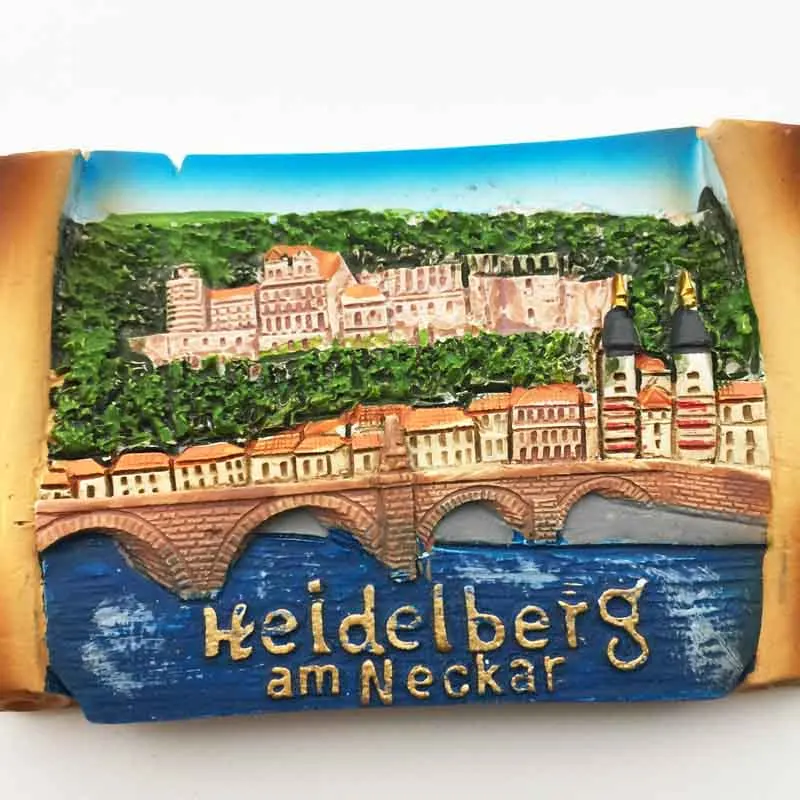 Германская туристическая Культурная столица Heidelberg древняя карта моста