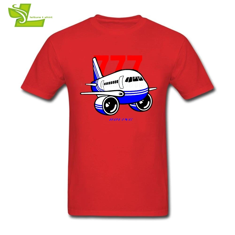Красный Boeing 777, Мужская футболка, новинка, Уникальные футболки, крутые, для упражнений, удобные футболки, мужские, летние, с вырезом лодочкой, для клуба, для папы, с самолетом - Цвет: Красный