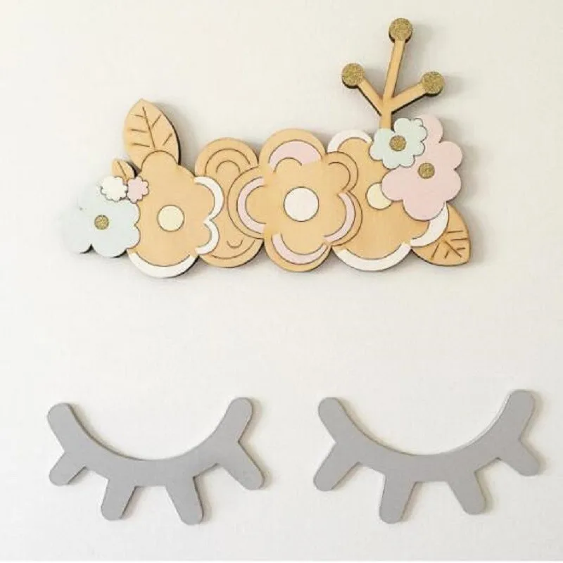 INS Nordic Macaron Color Eyelash Decor Banner Newborn Baby Bedroom Decoration Bedding Bumpers Kids Party Kids Girls Room Decor