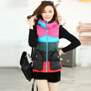 Женский пуховой жилет с капюшоном и воротником из хлопка и шерсти, хит продаж, Высококачественная брендовая Новинка, женская зимняя теплая куртка и верхняя одежда, утепленная