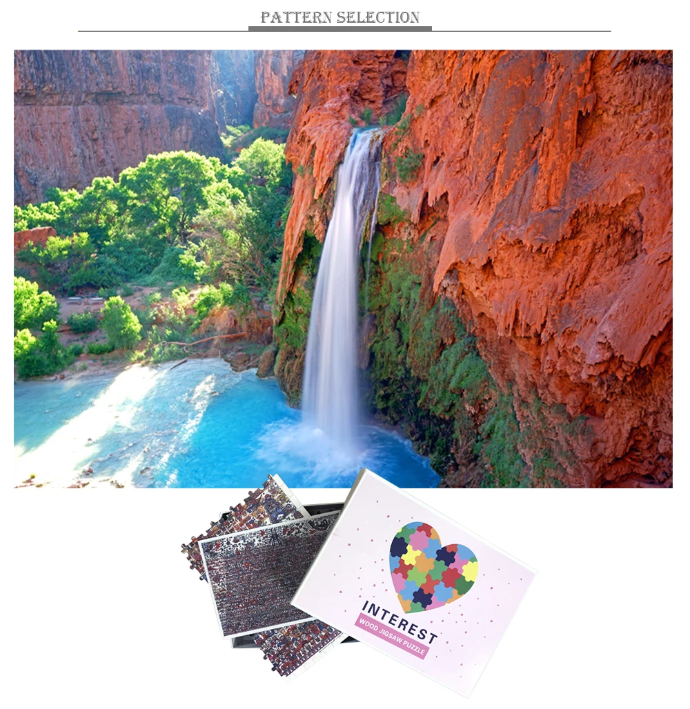 MOMEMO Havasupai водопады Jiagsaw головоломки деревянные 1000 штук Красивая натуральная мозаика с пейзажем индивидуальные интересные головоломки игрушки