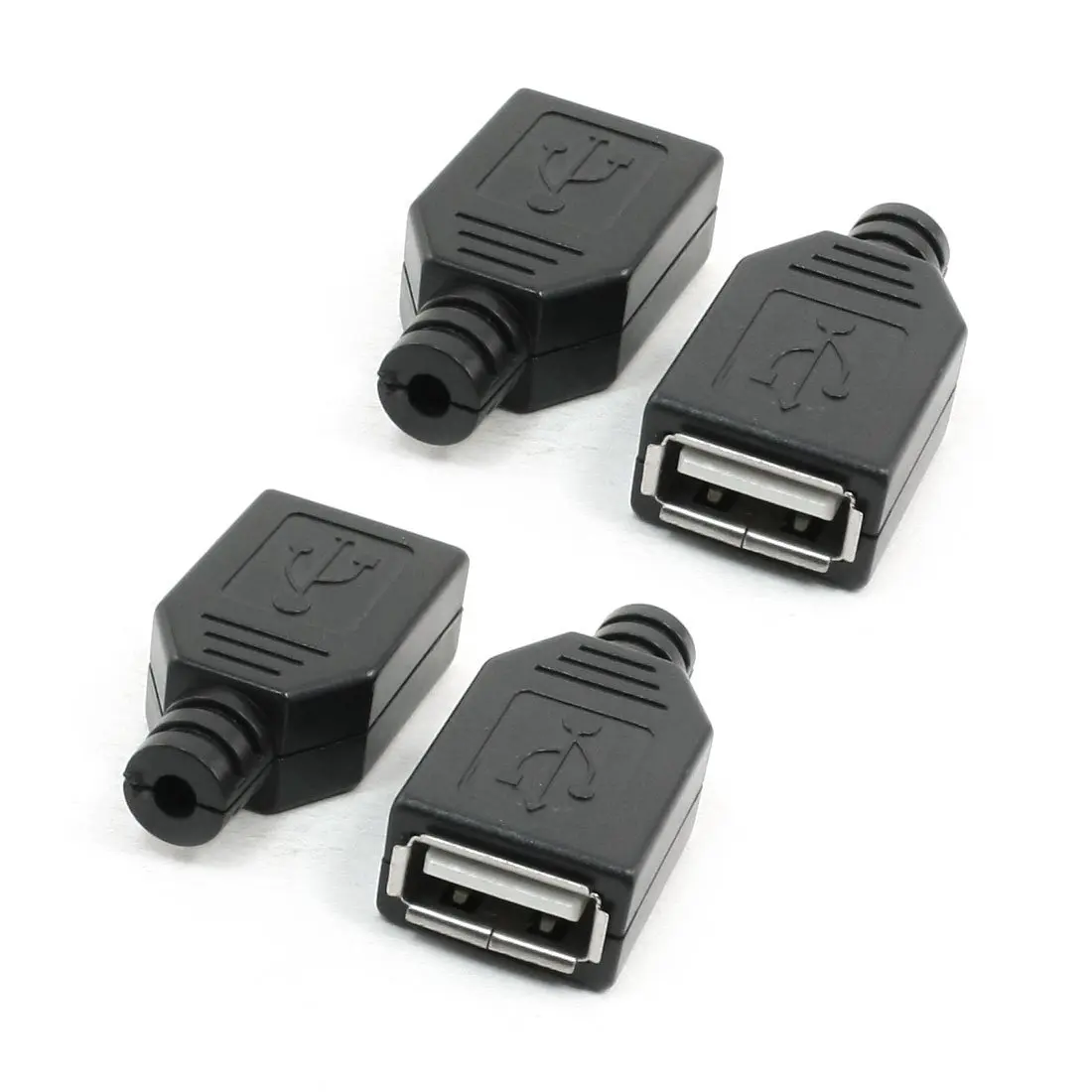 Черный пластиковый цветной дизайн USB 2 0 разъем адаптер 4 шт.| |
