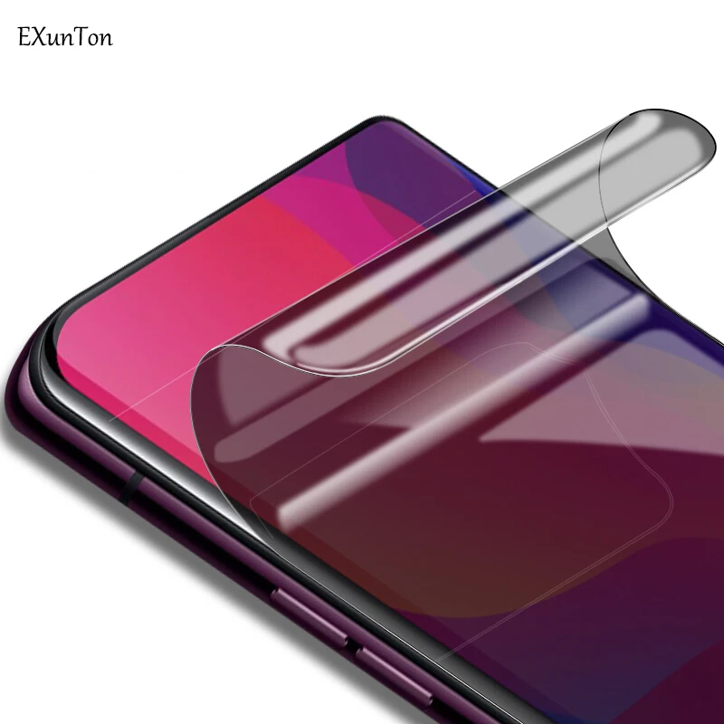 EXUNTON 3D полное покрытие мягкая Гидрогелевая мембрана Защитная пленка для защиты экрана для OPPO Reno Find X анти шпион для Reno Find X пленка