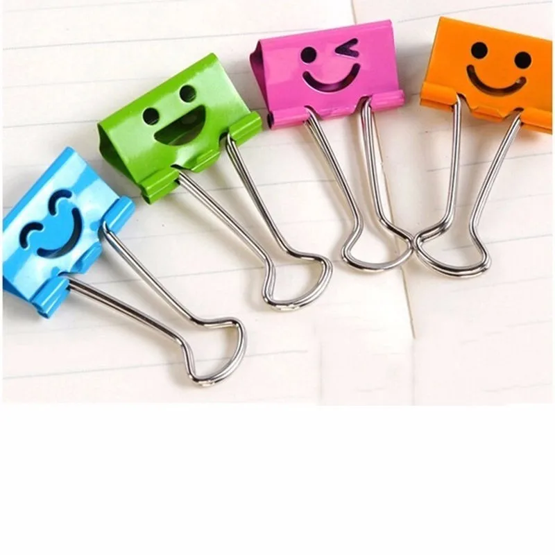 10 шт Многоцветный Металлические зажимы с улыбкой полые файл заметок буквенным