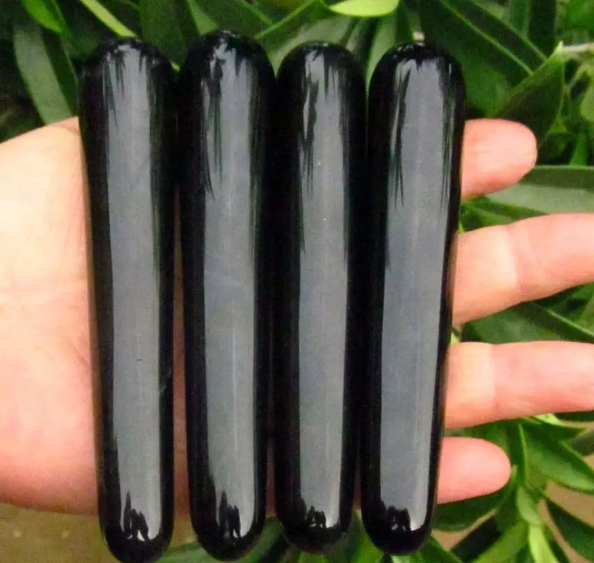 4 шт. натуральный обсидиан полированный Кристалл Массажная палочка мощное