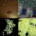 100 шт домашний настенный светильник зеленый светится в темноте звезды наклейки на стены, Декор для детской комнаты