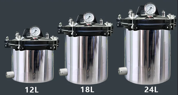 8L/9L/12L/18L/24L/35L/50/75L/100L Портативный автоклав самоуправляемый вертикальный цифровой дисплей автоматический