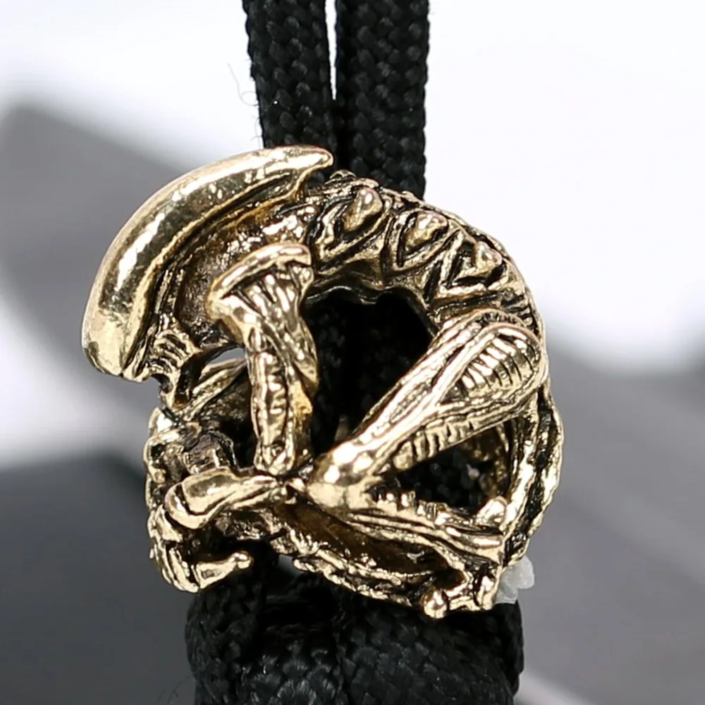 Новые бусы на веревочке Металлические Подвески Череп для бусины Паракорда