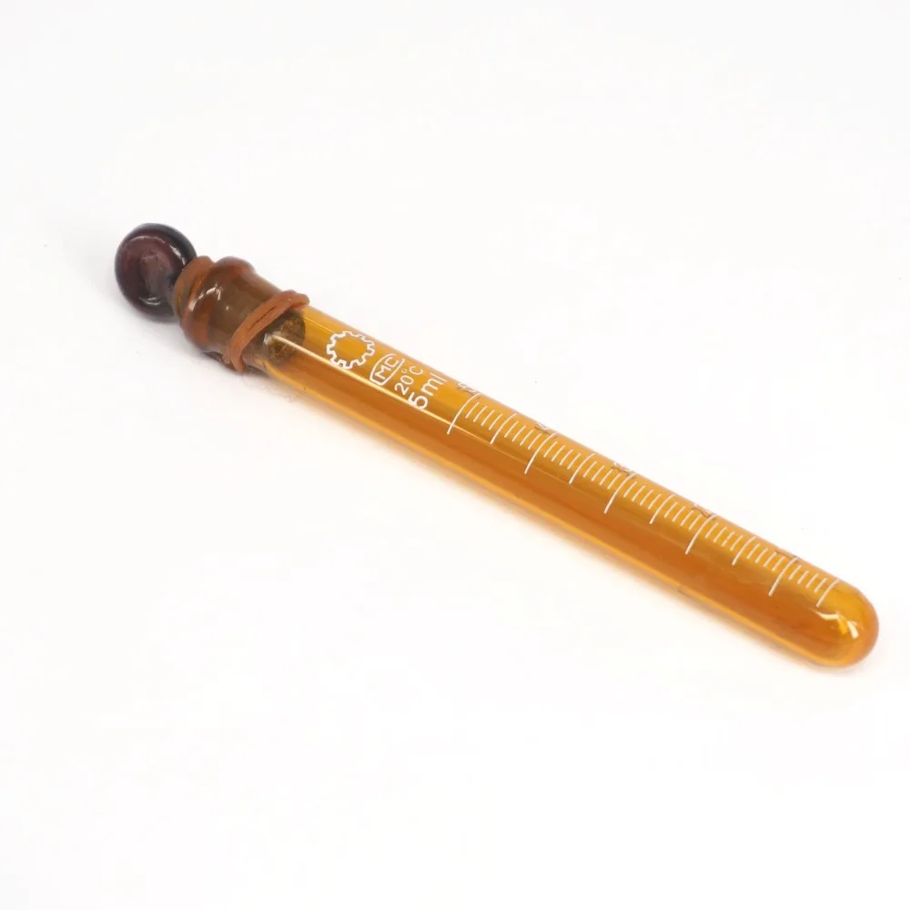 Лабораторная пробирка из коричневого стекла 5 мл круглая трубка с пробкой|glass