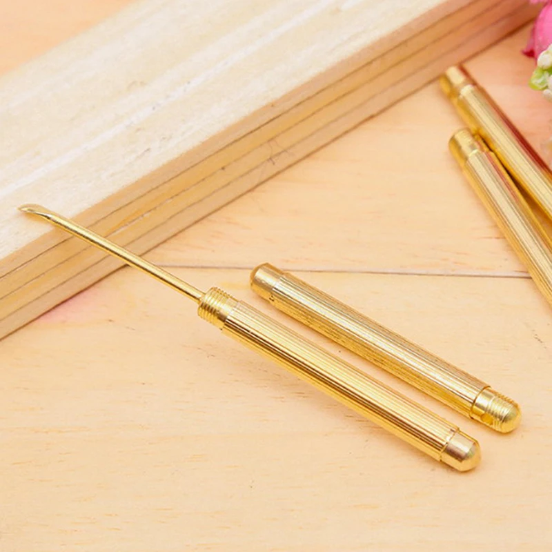 New Gold Color Folding type Earwax Earpick Cleaner Ear Spoon Pick Portable Wax Removal Tools | Красота и здоровье