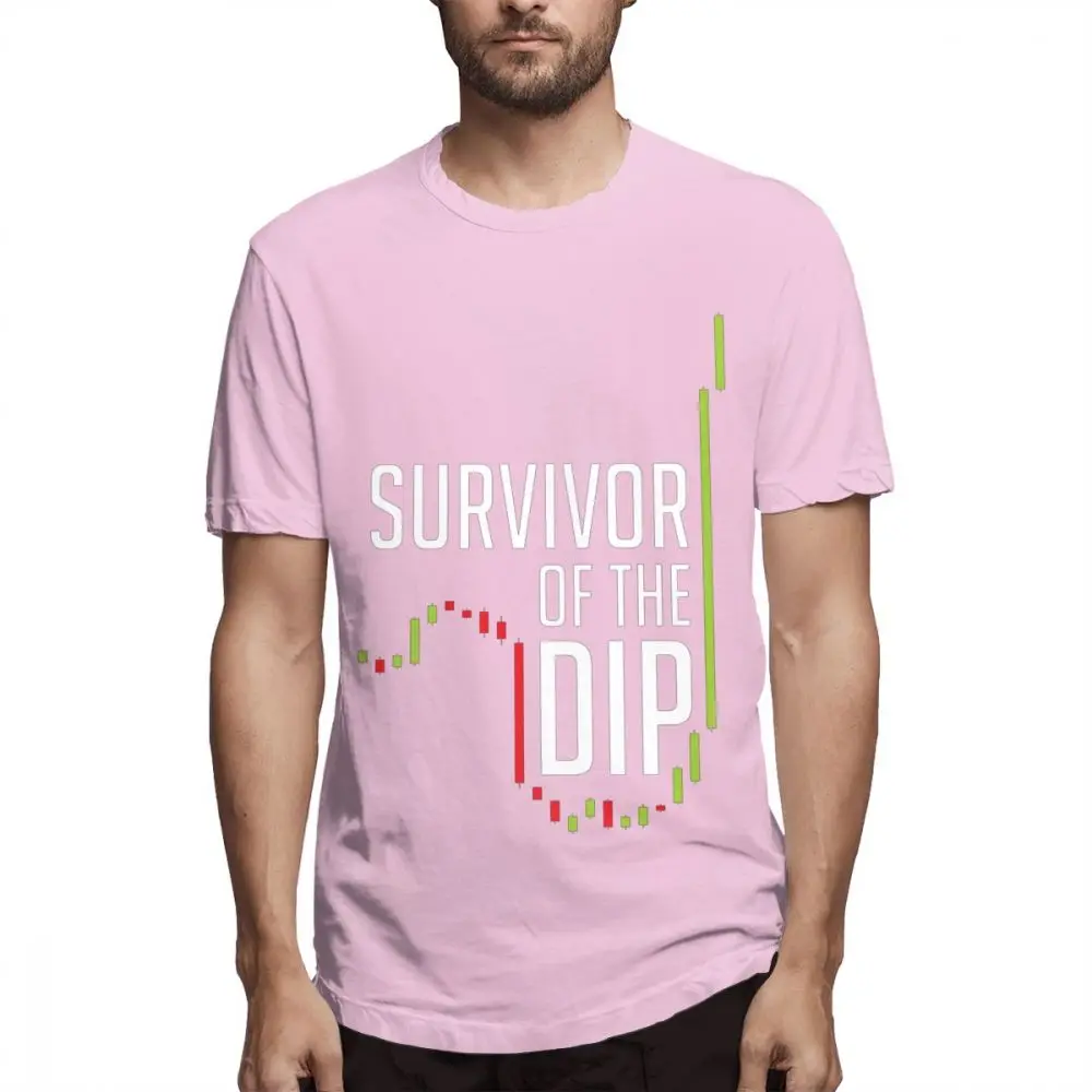 Forex Stock market Trader футболка High-Q Print Share Day Trade Survivor Of The Dip Candle Crewneck Футболка S-6XL Большие размеры - Цвет: Розовый