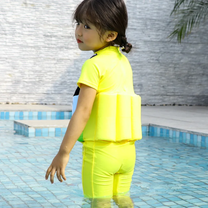 Плавающий купальный костюм Детская плавучий цельный для маленьких девочек